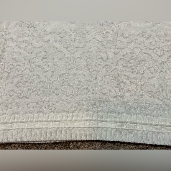 Vintage Sweater by Kenneth Too White Crochet Knit Vneck Short Sleeve Sz L USA - Picture 10 of 13